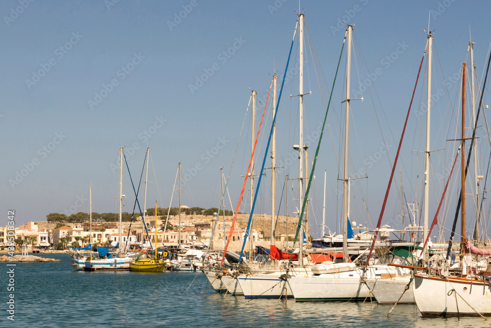 Fototapeta premium Ships in the port of Rethymnon.Krete