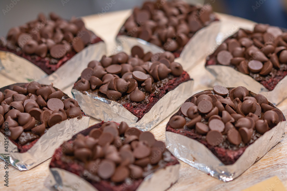 A variety of brownie cakes, very tasty. A variety of brownie cakes, very tasty.