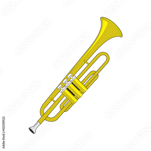 Vector Gold Trumpet isolated on white background in EPS10