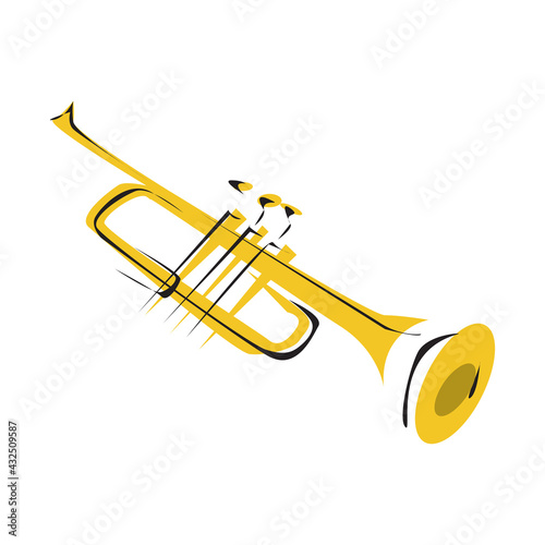 Vector Gold Trumpet isolated on white background in EPS10