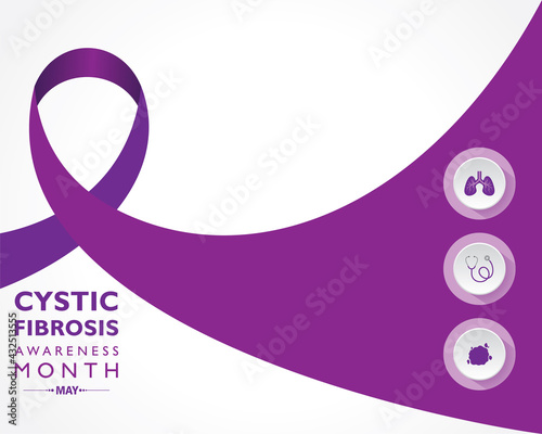 Vector Illustration of Cystic Fibrosis Awareness Month observed in May.