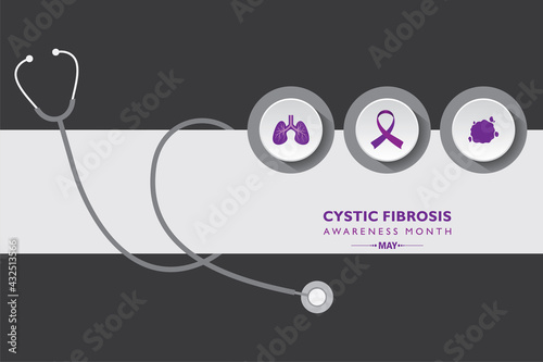 Vector Illustration of Cystic Fibrosis Awareness Month observed in May.
