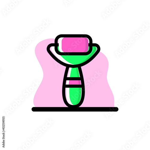 Face Roller Conceptual Vector Icon Illustration Design