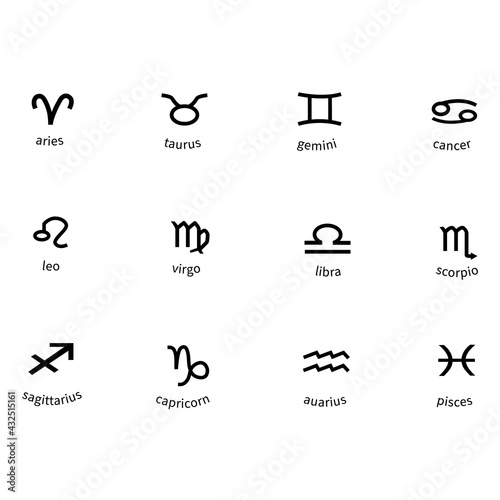 zodiac icon on white background. astrology sign. horoscope symbol. flat style.