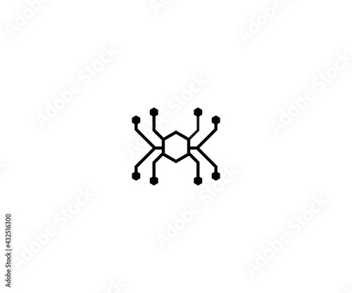 Spider logo icon vector illustration