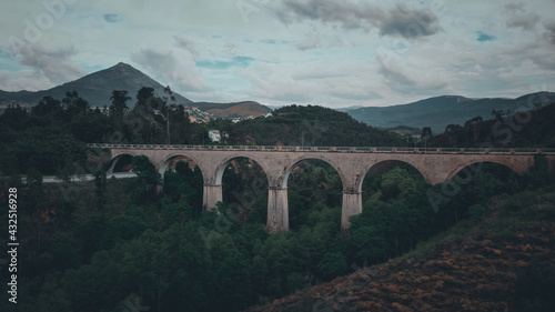 Ecopista da linha do Tâmega sobre ponte em Mondim de Basto Portugal photo