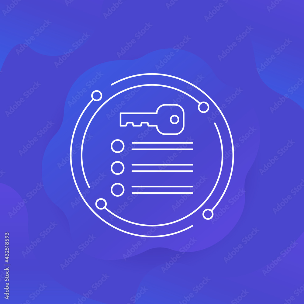 key takeaway icon, thin line vector key takeaway icon, thin line vector