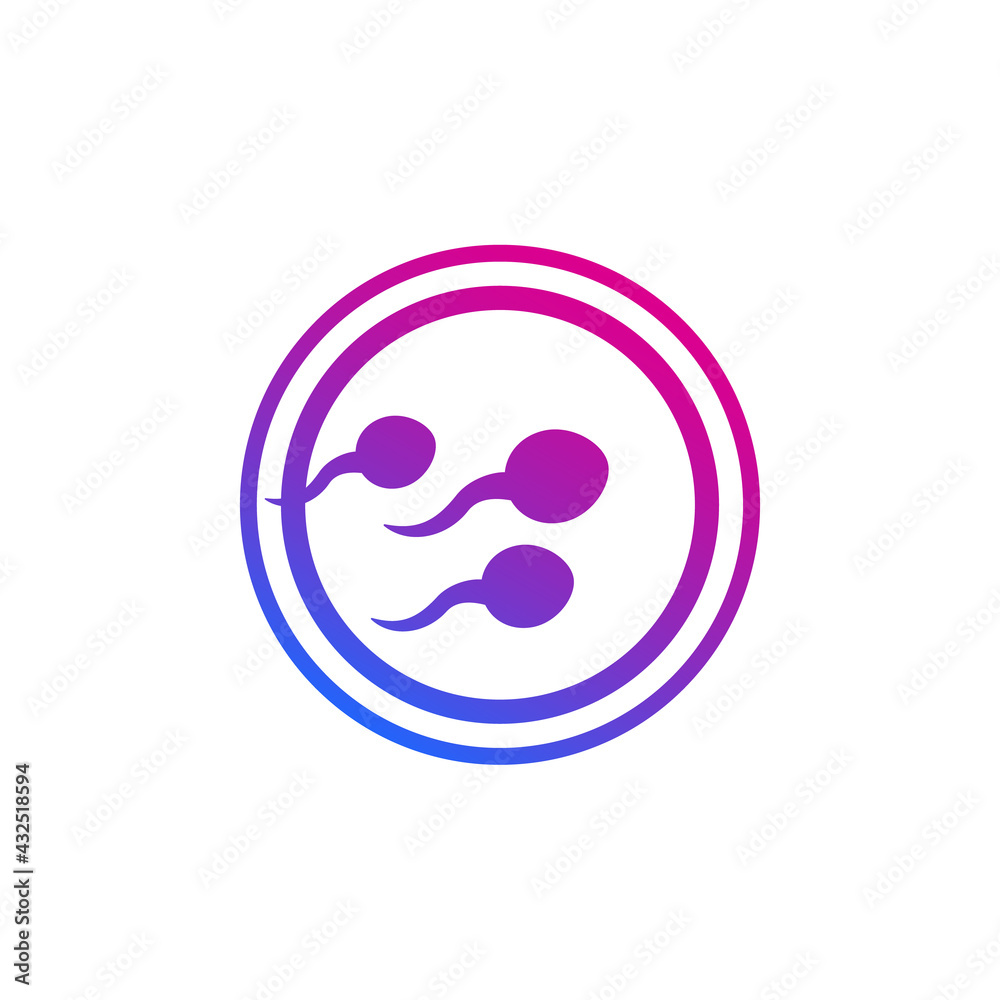 insemination icon with spermatozoons, vector art insemination icon with spermatozoons, vector art