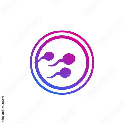 insemination icon with spermatozoons, vector art