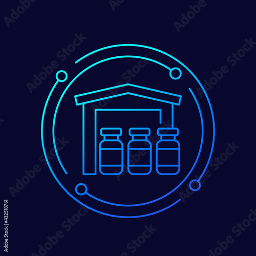 vaccine storage line icon, vector art
