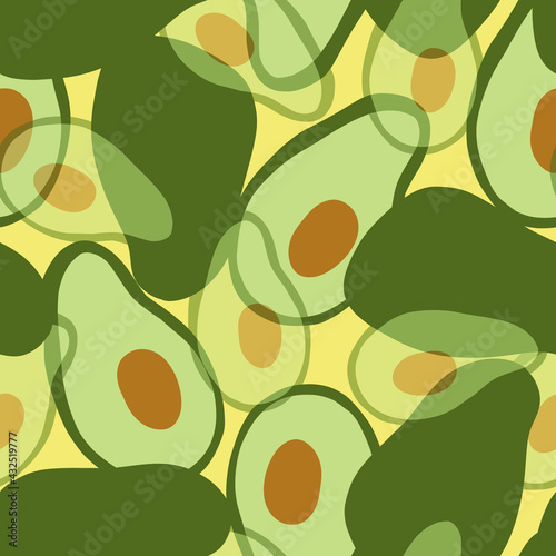 Avocado hand drawn seamless pattern