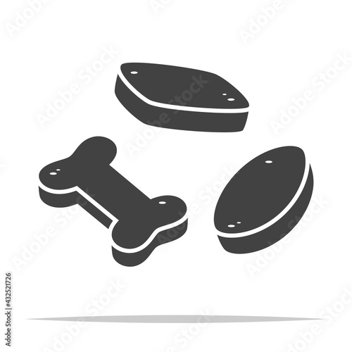 Dry dog food icon vector isolated