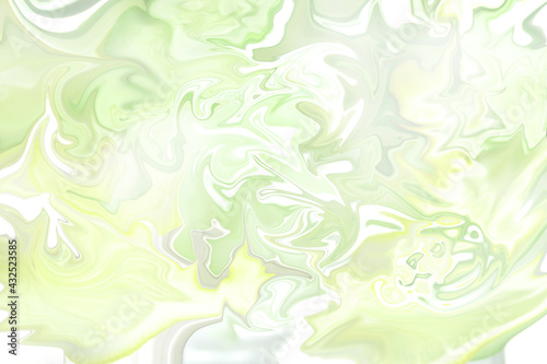 Green and yellow graphics color liquify Abstract pattern, Digital background with liquifying flow.