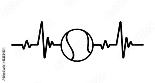 Heartbeat graph. Heart pounding when exercising Healthy sports concept.