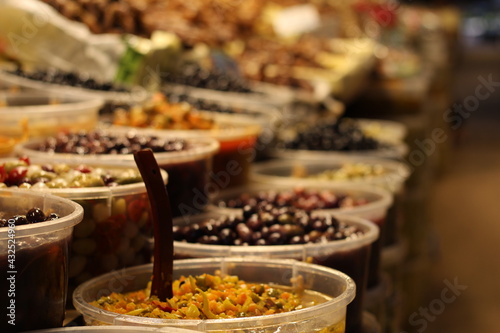 Traditional market canned olives for sale