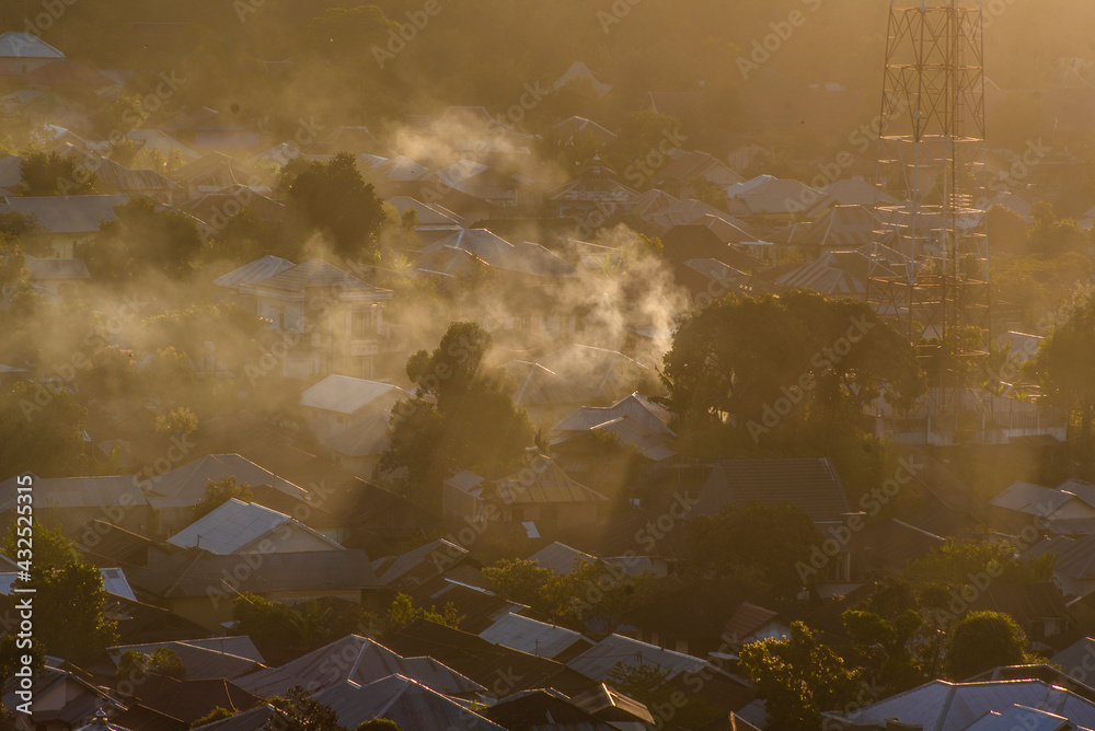 Sembalun Village from Above, Lombok, West Nusa Tenggara, Indonesia. Sembalun Village is located around Rinjani Mountain Sembalun Village from Above, Lombok, West Nusa Tenggara, Indonesia. Sembalun Village is located around Rinjani Mountain
