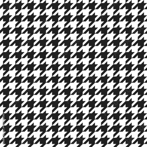 black and white houndstooth seamless geometric vector pattern