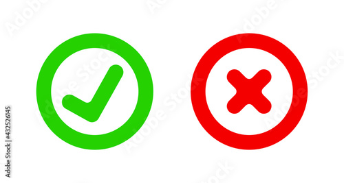 tick and cross icon	