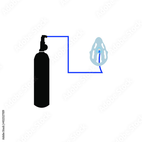oxygen cylinder with mask and india map ,Vector Illustration.