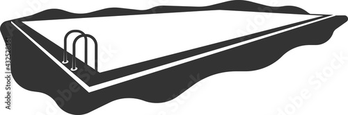 Icon of a pool filled with water. Vector image.