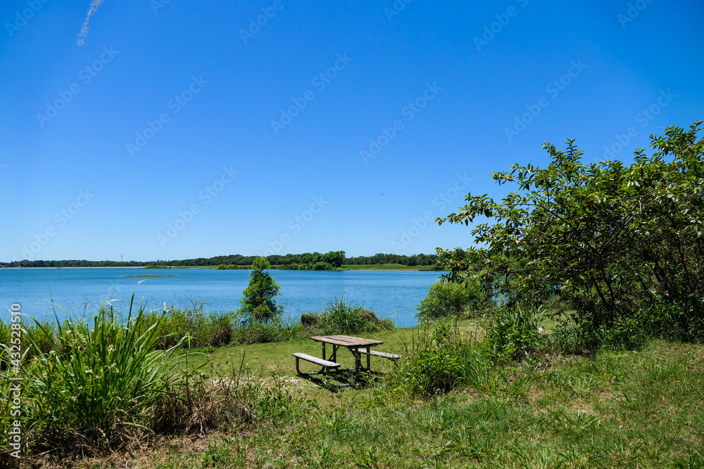 picnic bench by the lake picnic bench by the lake