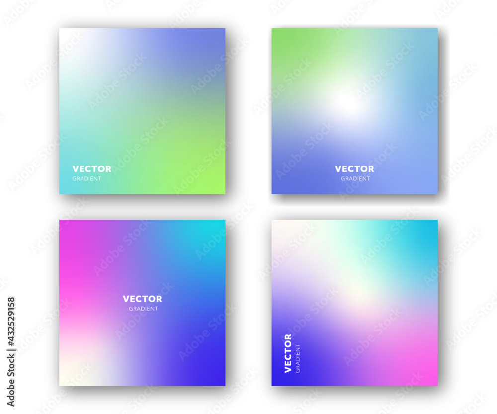 set of colorful gradient cards 