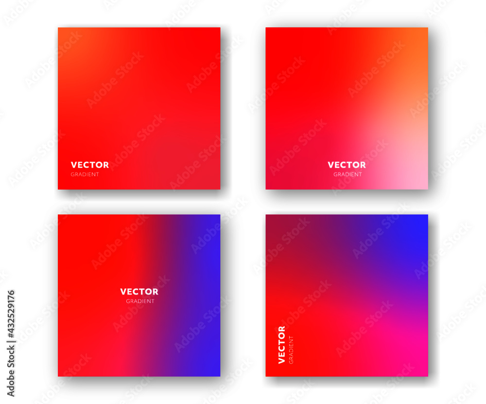 set of colorful gradient cards 