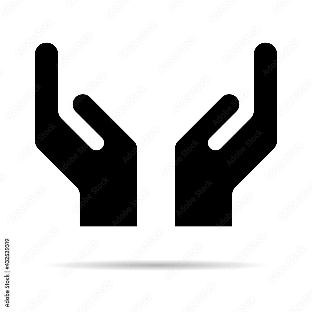 Hope icon, human hand with empty symbol, help and protection graphic design, support vector illustration Hope icon, human hand with empty symbol, help and protection graphic design, support vector illustration