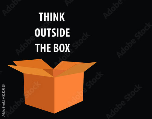 Think outside the box illustration, be creative, and business concepts. box vector. motivational background