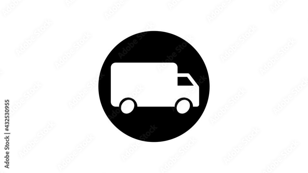 truck icon animation on white background in loop motion. truck icon animation on white background in loop motion.