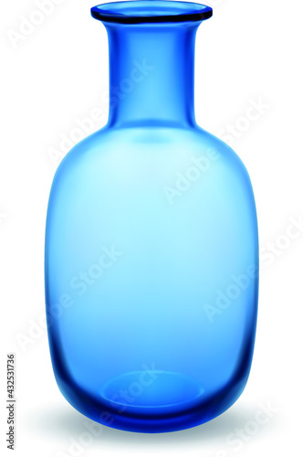 Dark blue glass bottle. Vector EPS-10