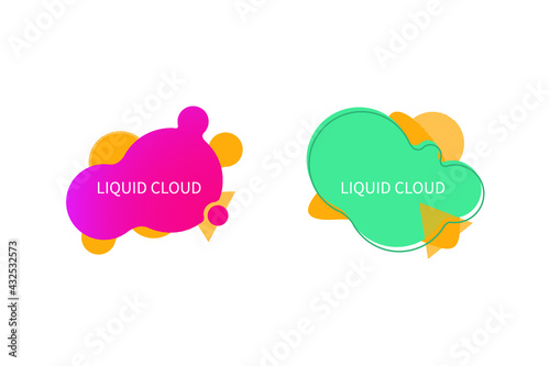Modern fluid liquid abstract vector banner set