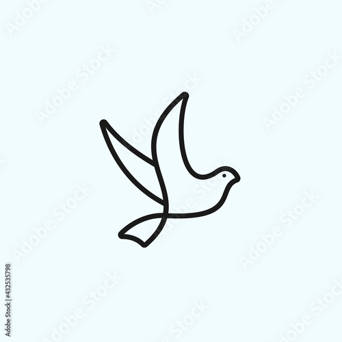 abstract swallow bird logo. swift bird icon