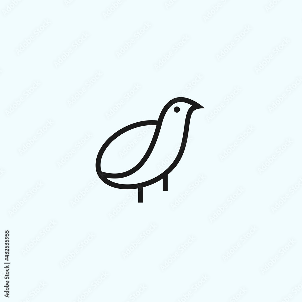 abstract quail logo. bird icon abstract quail logo. bird icon