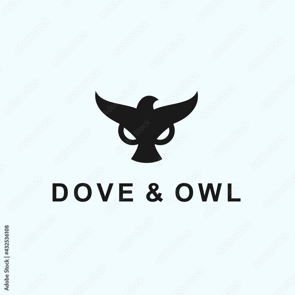 abstract dove logo. owl icon abstract dove logo. owl icon