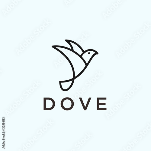 abstract dove logo. bird icon