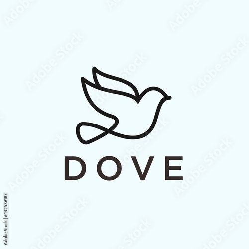 Fotografering dove logo design vector silhouette illustration