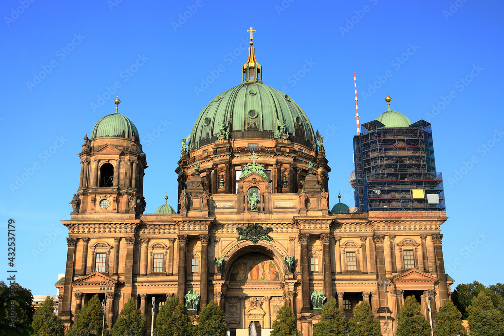 West facade of Berlin Cathedral by day. Germany, Europe.