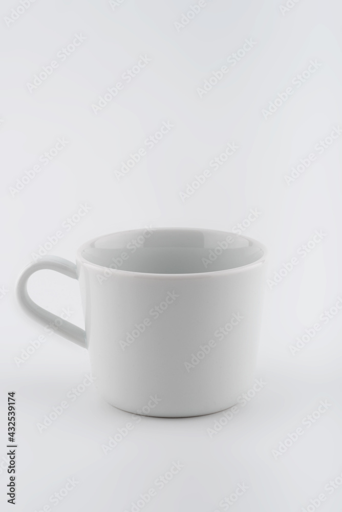 White colored Coffee cup on a white background White colored Coffee cup on a white background