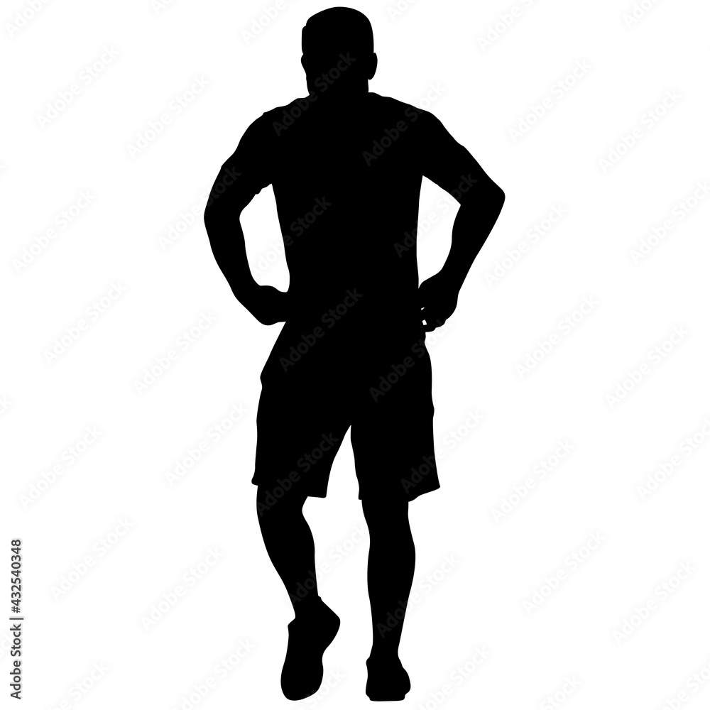 Silhouette of a walking man on a white background Silhouette of a walking man on a white background