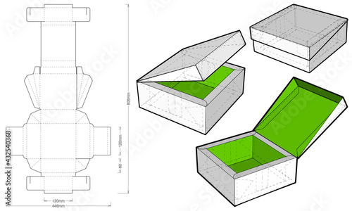 Chocolate Box and Die-cut Pattern. The .eps file is full scale and fully functional. Prepared for real cardboard production.