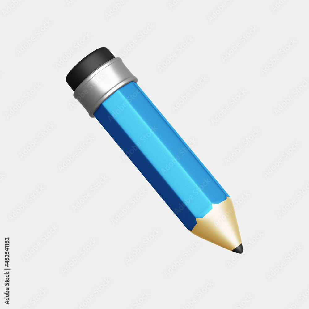 3d pencil icon mockup isolated 3d pencil icon mockup isolated