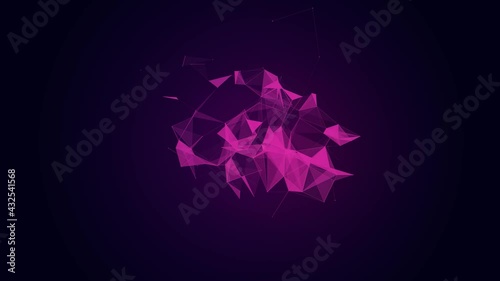 Abstract Moving Triangles. Polygons Animation. Digital, Communication Technology Network Background. Concept of Engineering and Scientific Data. Neon Motion Design 4k with Alpha Channel