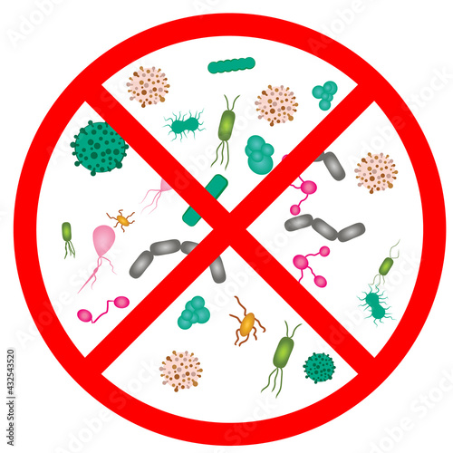 Antivirus stop virus infection sign vector illustration