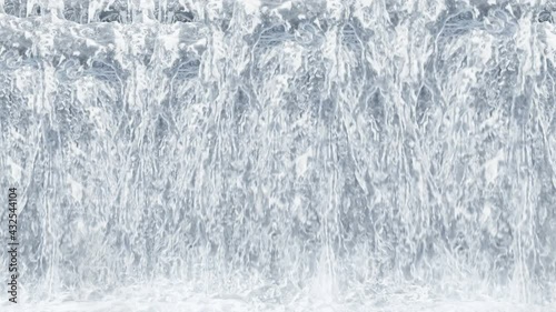 Waterfall texture loop isolated on black background. 4K for mapping 3d illustration.
