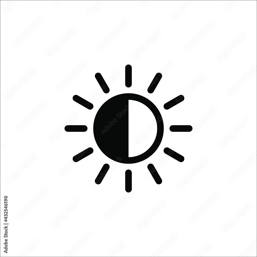 Sun icon vector. Brightness Icon vector on white background. Sun icon vector. Brightness Icon vector on white background.