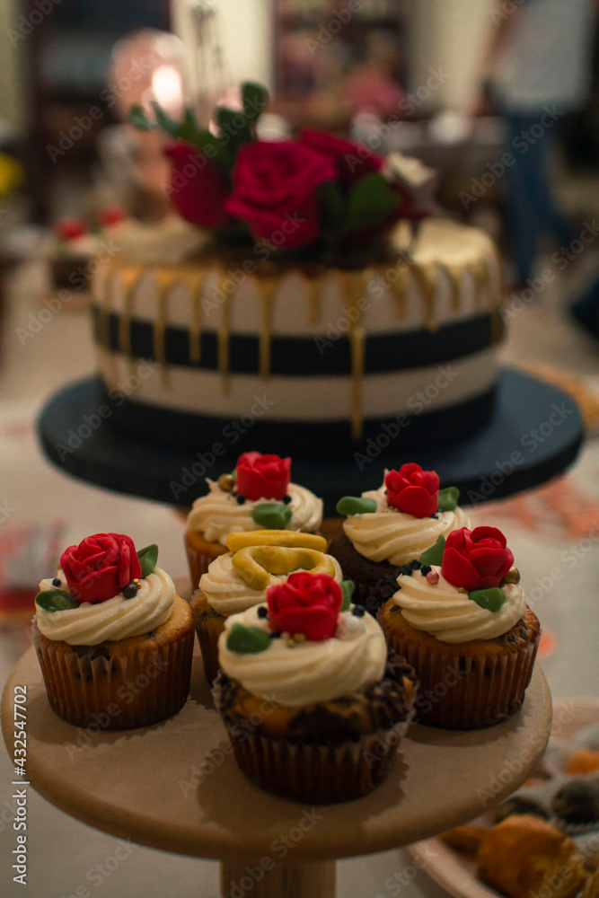 Cupcakes and birthday cake