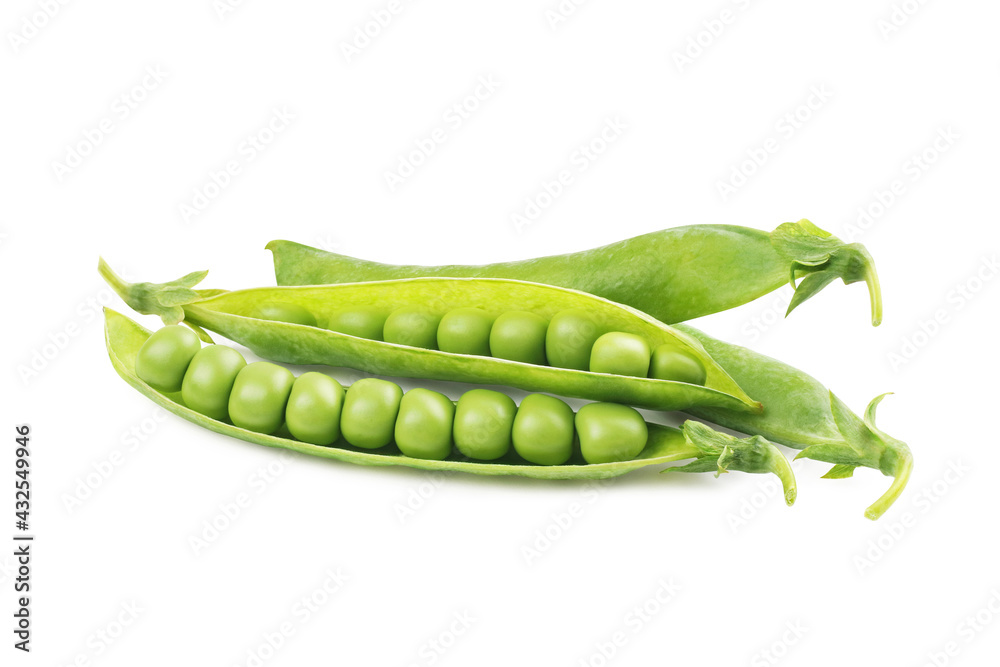 Fresh green peas on white background Fresh green peas on white background