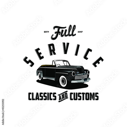 Service classic and custom logo 3 vector