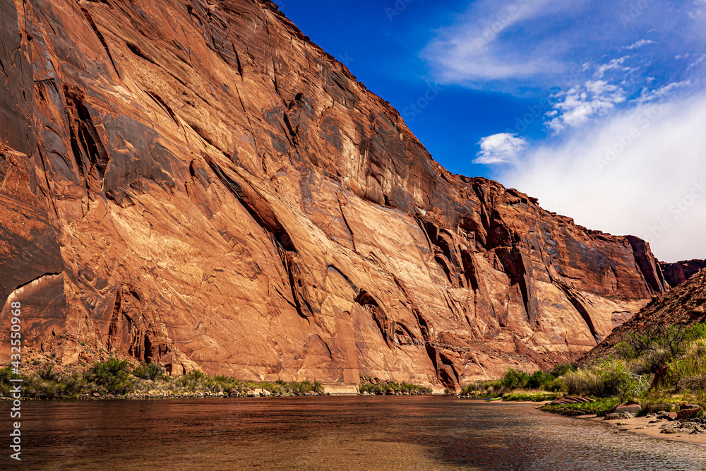 A cliff on the Colorado River in the National Recreation Area